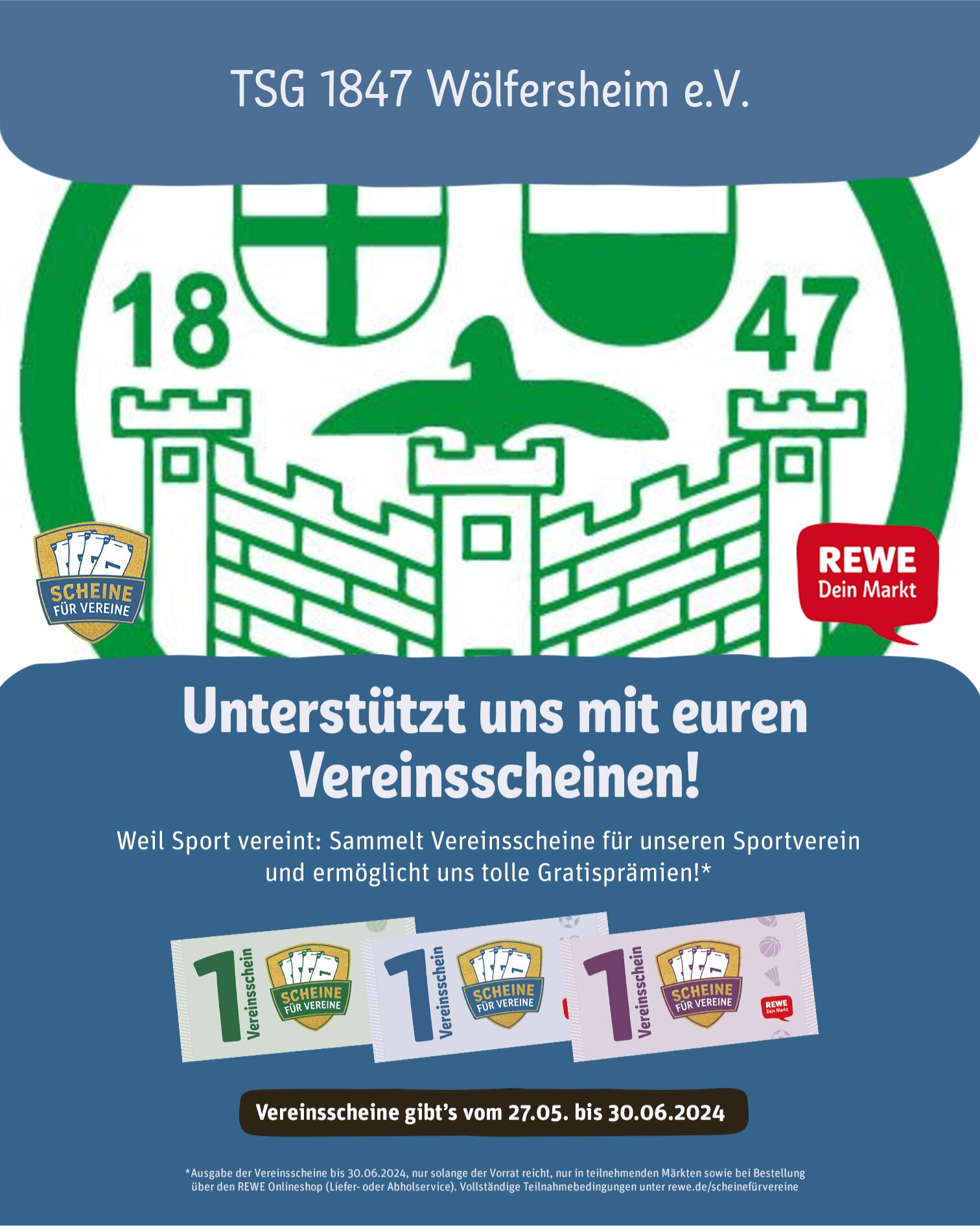 Scheine für Vereine - Rewe unterstützt Breitensport